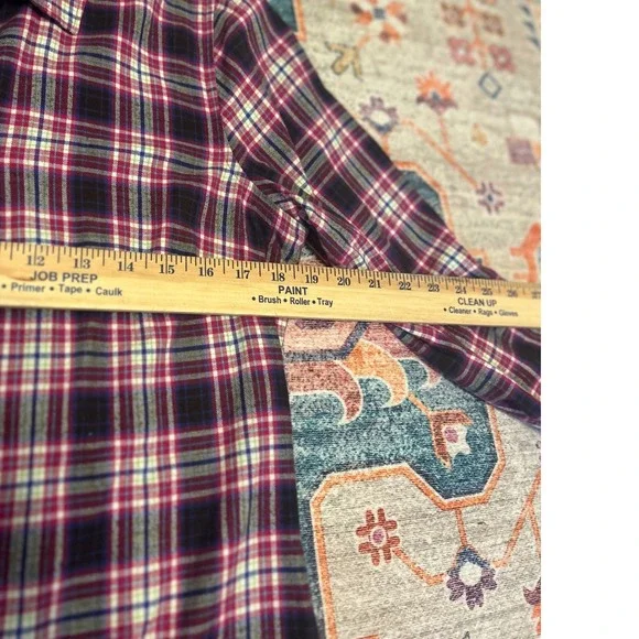 Eddie Bauer Medium Women's flannel‎ Plaid Shirt Button Down Long rodeo pink - Picture 4 of 8
